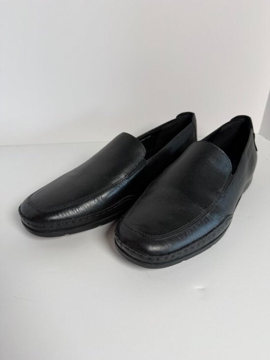 Mephisto Edlef Black Slip on Moccasin Loafers Cool Air Sz 10.5 Like NEW